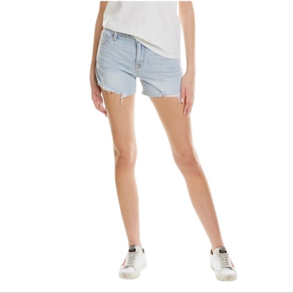 Hudson Jeans Gracie Valora Mid-rise Denim Shorts Size 26 light denim wash